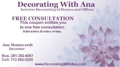 Katy Decorator Katy Decorating: Decorating With Ana Coupon